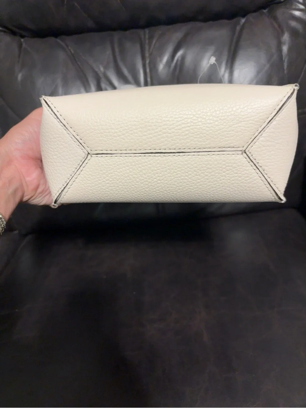 Michael Kors Cream Pebbled Leather Satchel